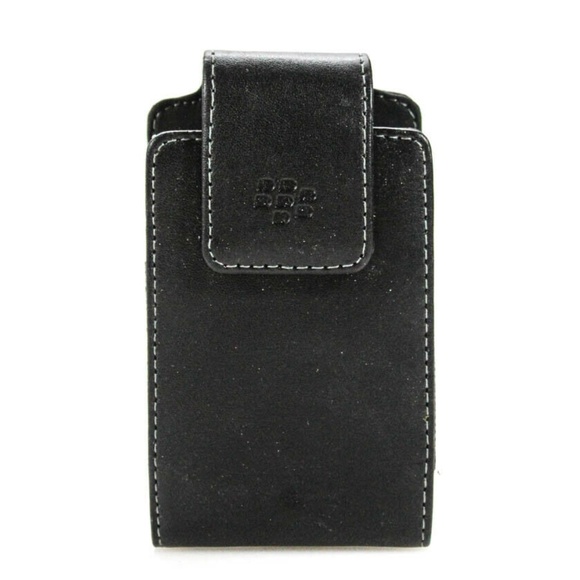 CLIP ON MAGNET LEATHER PHONE CASE ACCESSORY BLACK - Picture 1 of 5